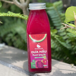 Bright red dragon fruit watermelon juice